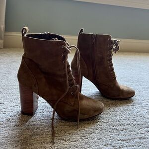 Brown Lace-Up Ankle Boots